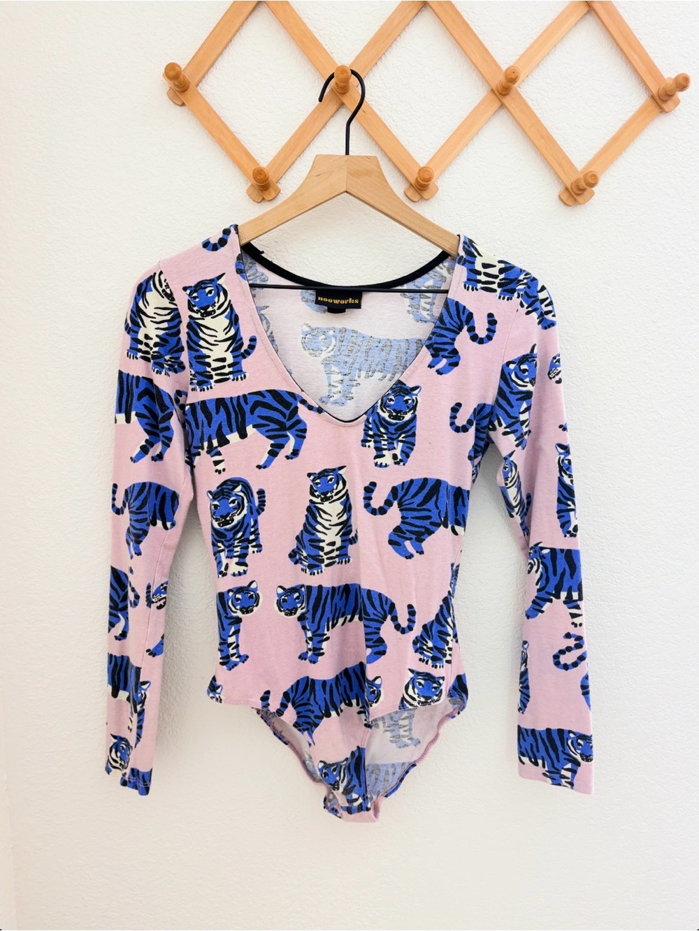 Nooworks Tiger Cheetah Blue Bodysuit